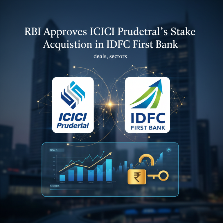 A professional image showing the logos of ICICI Prudential and IDFC First Bank, connected by a network.