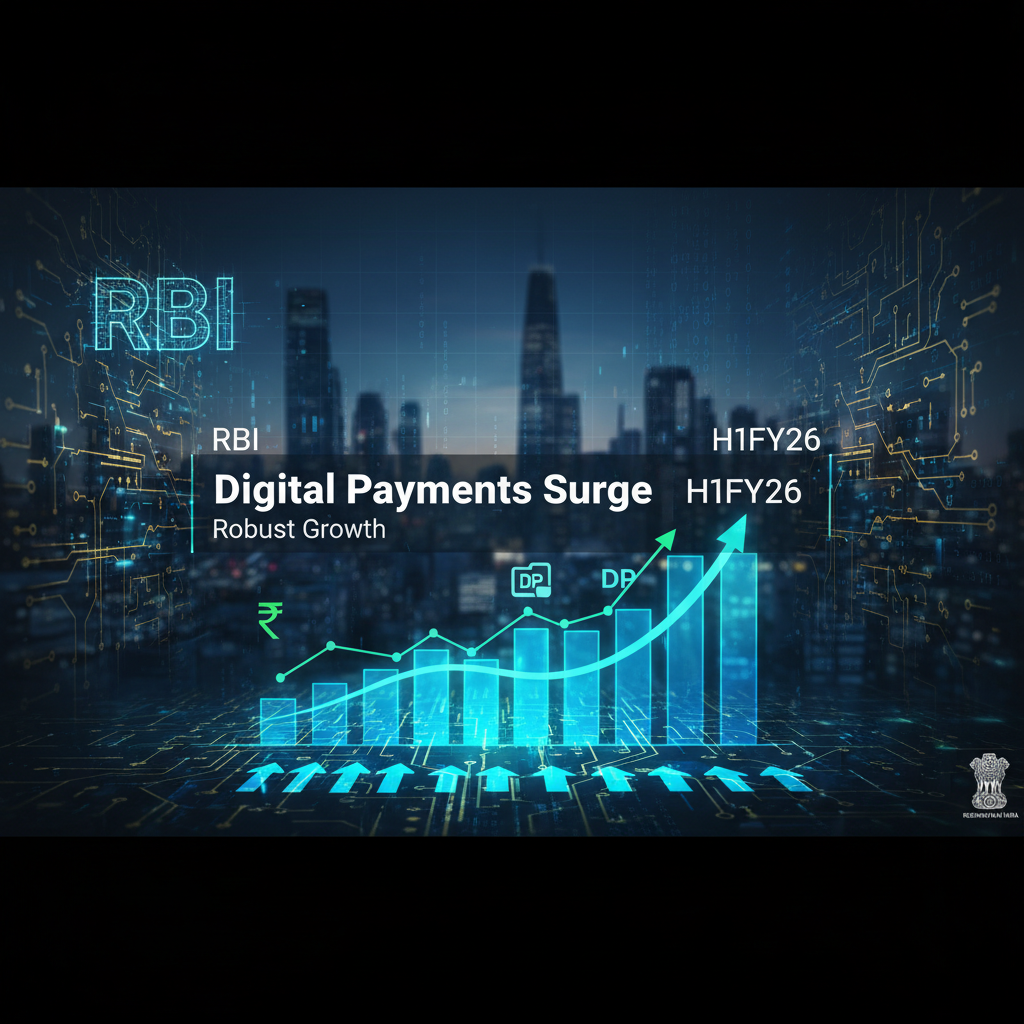 A professional graphic depicting a rising bar chart and an upward arrow, symbolizing growth in digital payments.