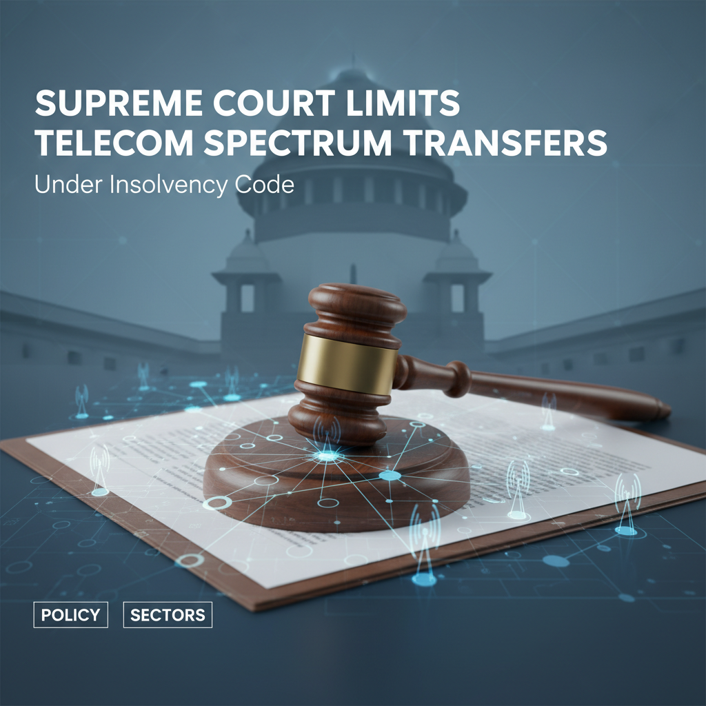 A gavel rests on a legal document with a background of the Supreme Court building and network lines.