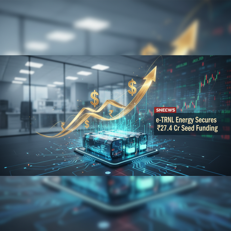 A professional image symbolizing investment in battery technology with a rising arrow and currency symbols.