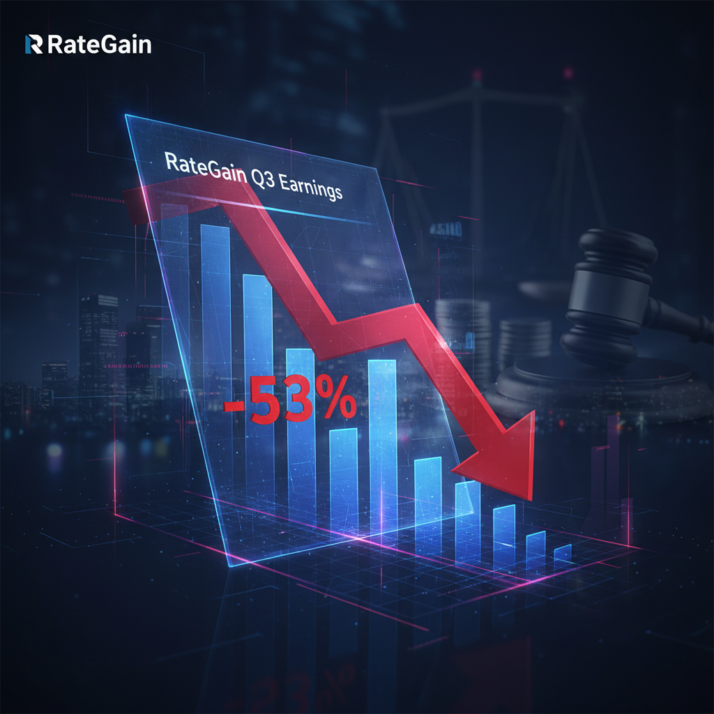 A professional, digital-style image showing a downward trending bar chart with a red arrow indicating a 53% drop.