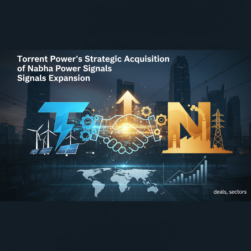 A visual metaphor of a handshake combining two corporate entities, representing acquisition and growth in the power sector.