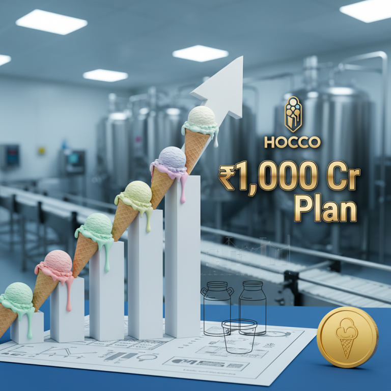 A stylized image showing a bar graph made of ice cream cones on an upward trend, symbolizing growth.