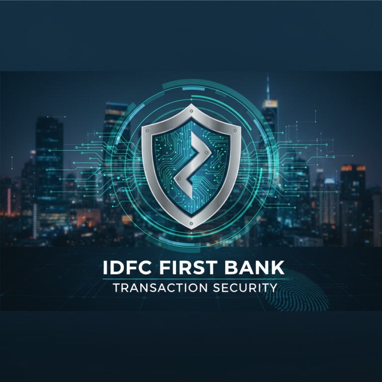 A shield icon with a circuit board pattern and a lightning bolt, overlaid on a futuristic cityscape at night, symbolizing digital security.