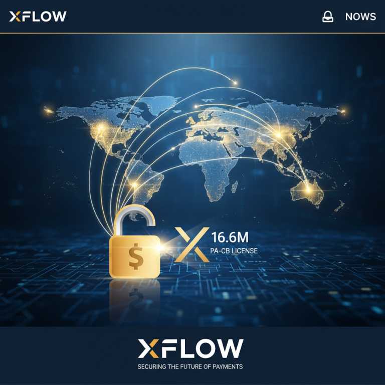 A world map with glowing lines connecting continents, a golden padlock with a dollar sign, and text "$16.6M PA-CB LICENSE".