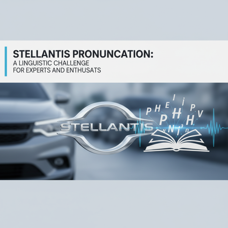 A professional image blending the Stellantis logo with phonetic symbols and an open book against a blurred automotive background.