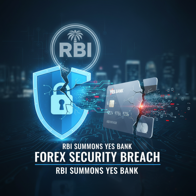 Digital representation of a broken credit card next to a shield with a lock, symbolizing a security breach.