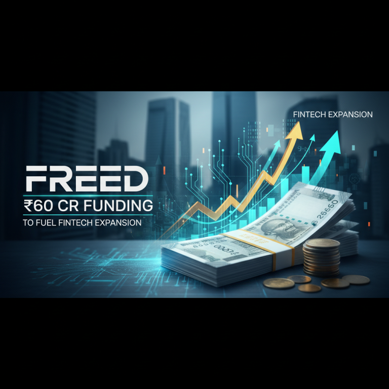 Image featuring money stacks, coins, and a financial growth arrow, symbolizing FREED's recent funding for fintech expansion.