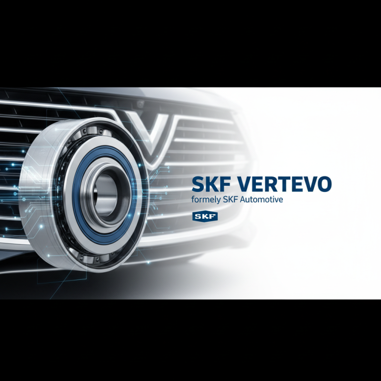 A professional image with a modern car grille, an SKF bearing, and the text "SKF Vertevo formerly SKF Automotive".