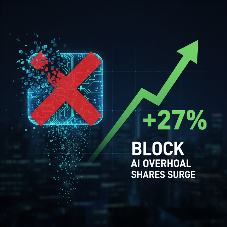 A red "X" composed of a circuit board pattern breaks apart, while a green arrow points upward with "+27%."
