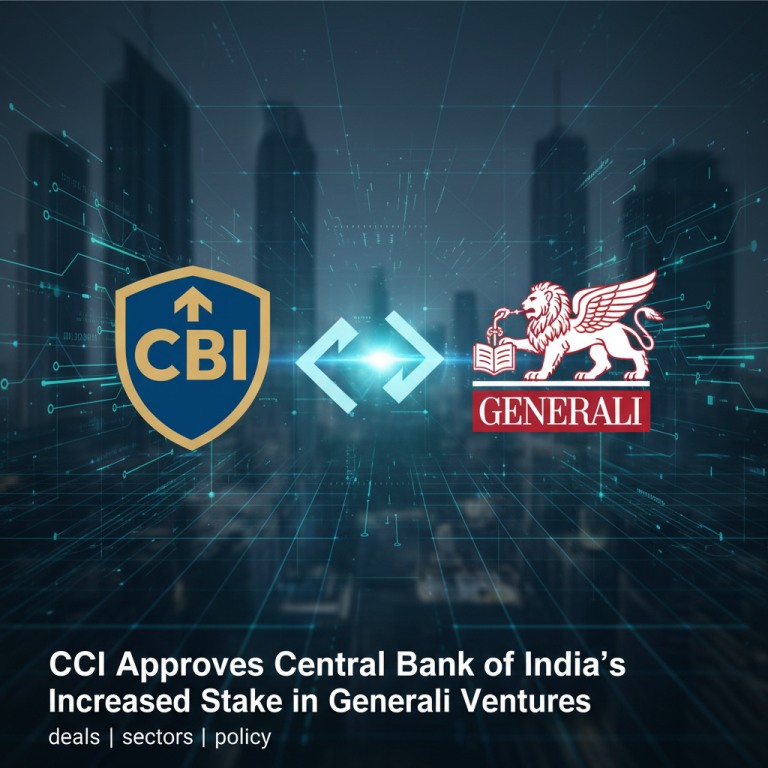 A professional image showing the logos of Central Bank of India (CBI) and Generali, connected by an exchange icon.