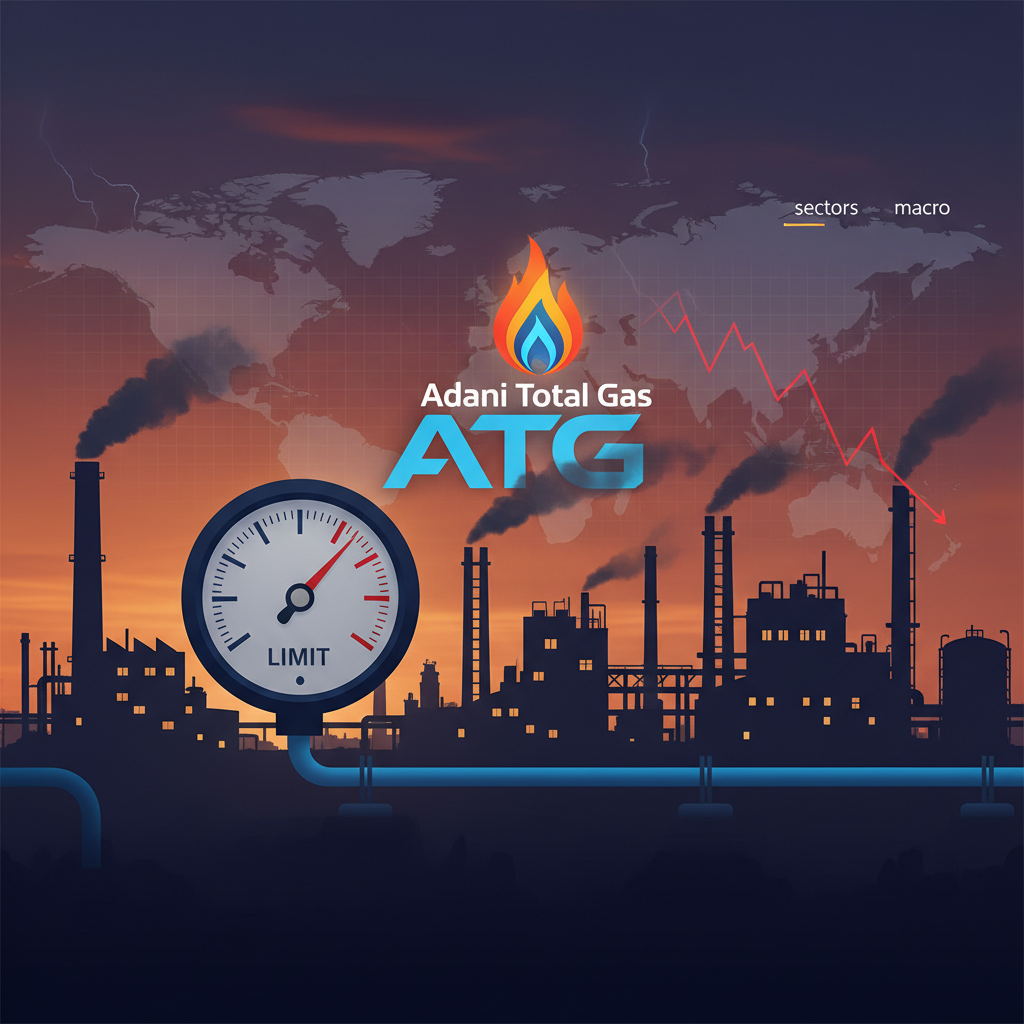 A professional image illustrating gas supply limitations with a gauge showing "LIMIT" and industrial chimneys.