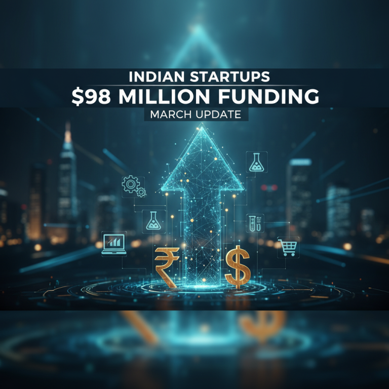 Digital illustration representing growth and funding for Indian startups.