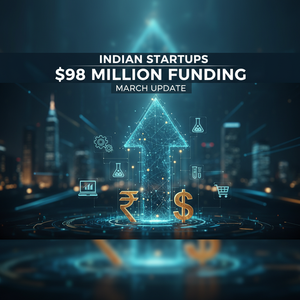 Digital illustration representing growth and funding for Indian startups.