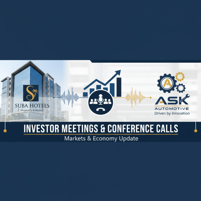 A banner image featuring logos for Suba Hotels and ASK Automotive, alongside graphs, a conference call icon, and sound waves, all set against a professional background.