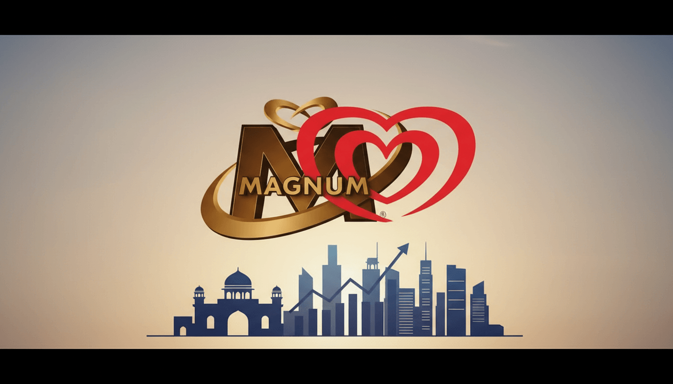 An abstract visual representing Magnum Ice Cream's acquisition of Kwality Wall's India.
